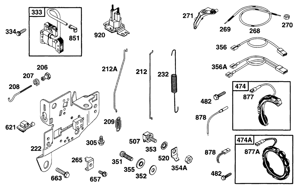 Controls, Elect Diagram and Parts List for 171432-0301-XX  Briggs and Stratton Engine